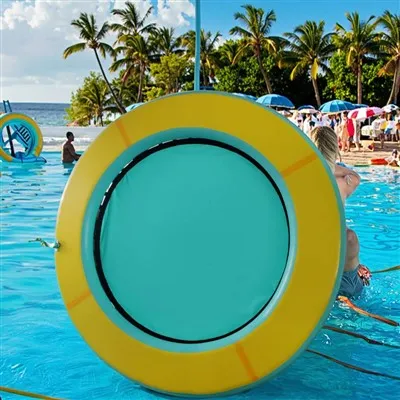 Oppustelig flydende vand hængekøje rør oppustelig cirkulær mesh dock